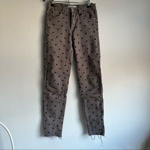 Pull and bear Jeans Pants Grey Dots Cropped ASOS